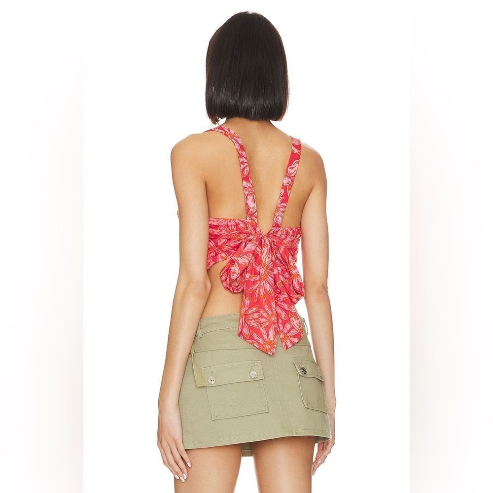 Free People NWT All Tied Up Tank in Red Combo Size Large - Picture 4 of 5